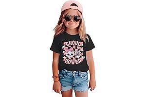 Cute Toddler Baby Girls Ghoul Power Skeleton Halloween T-shirt