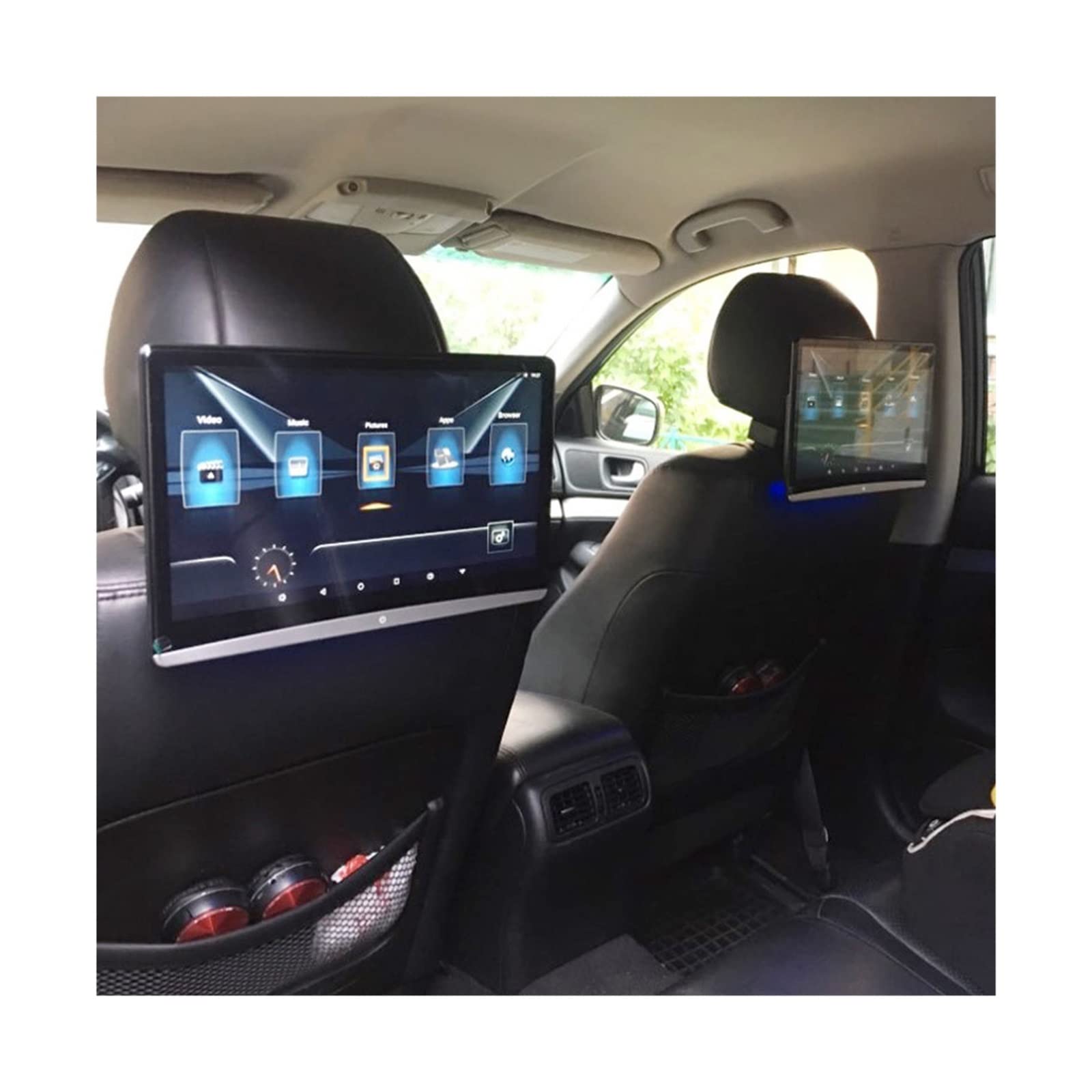 Monitor for reposacabezas de Coche 12,5 Pulgadas, Pantalla 4K 1080P HD WiFi/HDMI/USB/TF/BT RAM 2GB/16GB Mirroring/Miracast App Download Viajes Familiares por Carretera(1PC Monitor)