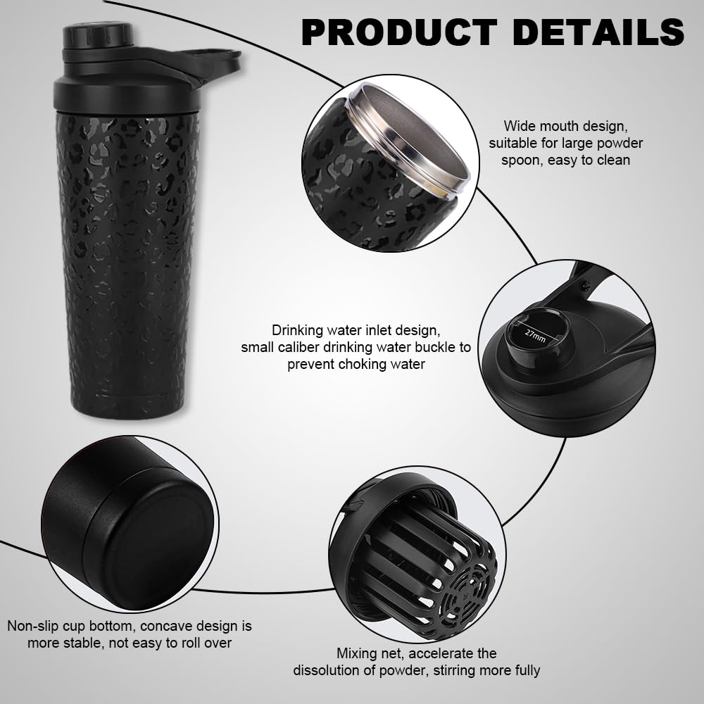 Protein Shaker 750ML | Eiweiß Shaker Mit Sieb | Edelstahl Doppelwandig Vakuum Isoliert | BPA Frei Auslaufsicher | Thermoflasche Für Eiweiß-Sportgetränke