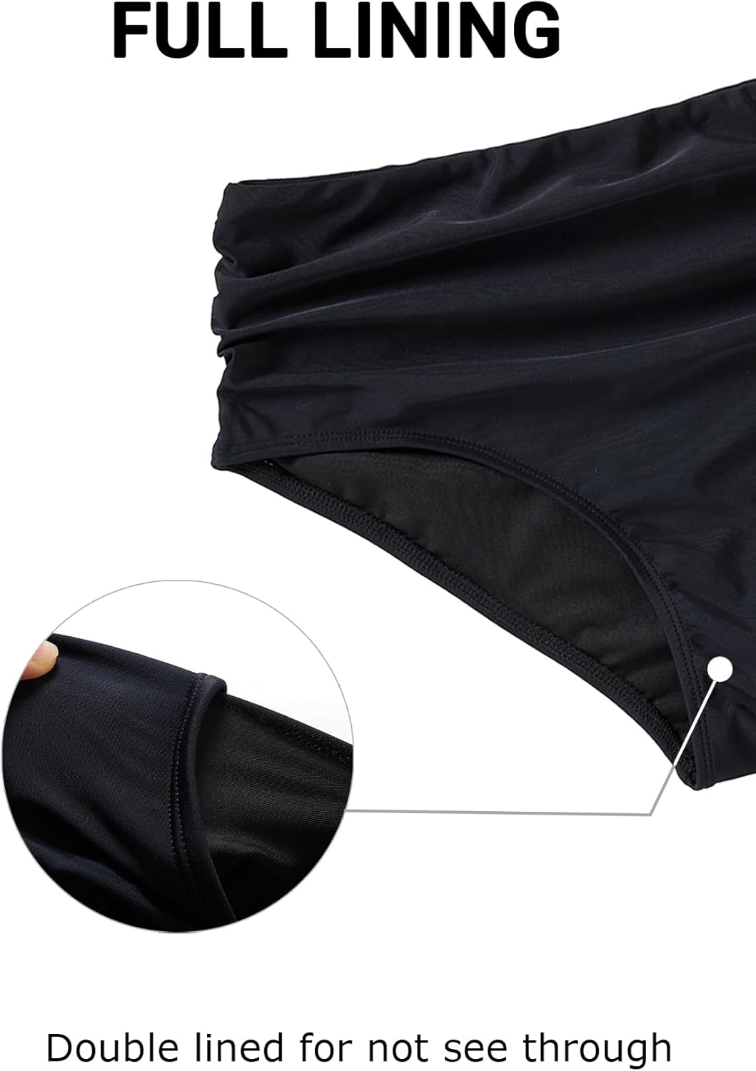 Daci Full Coverage Bikini Bottoms - Mid Rise Bathing Suit Bottoms for Women Tummy Control Swimsuit Bottom - Image 5