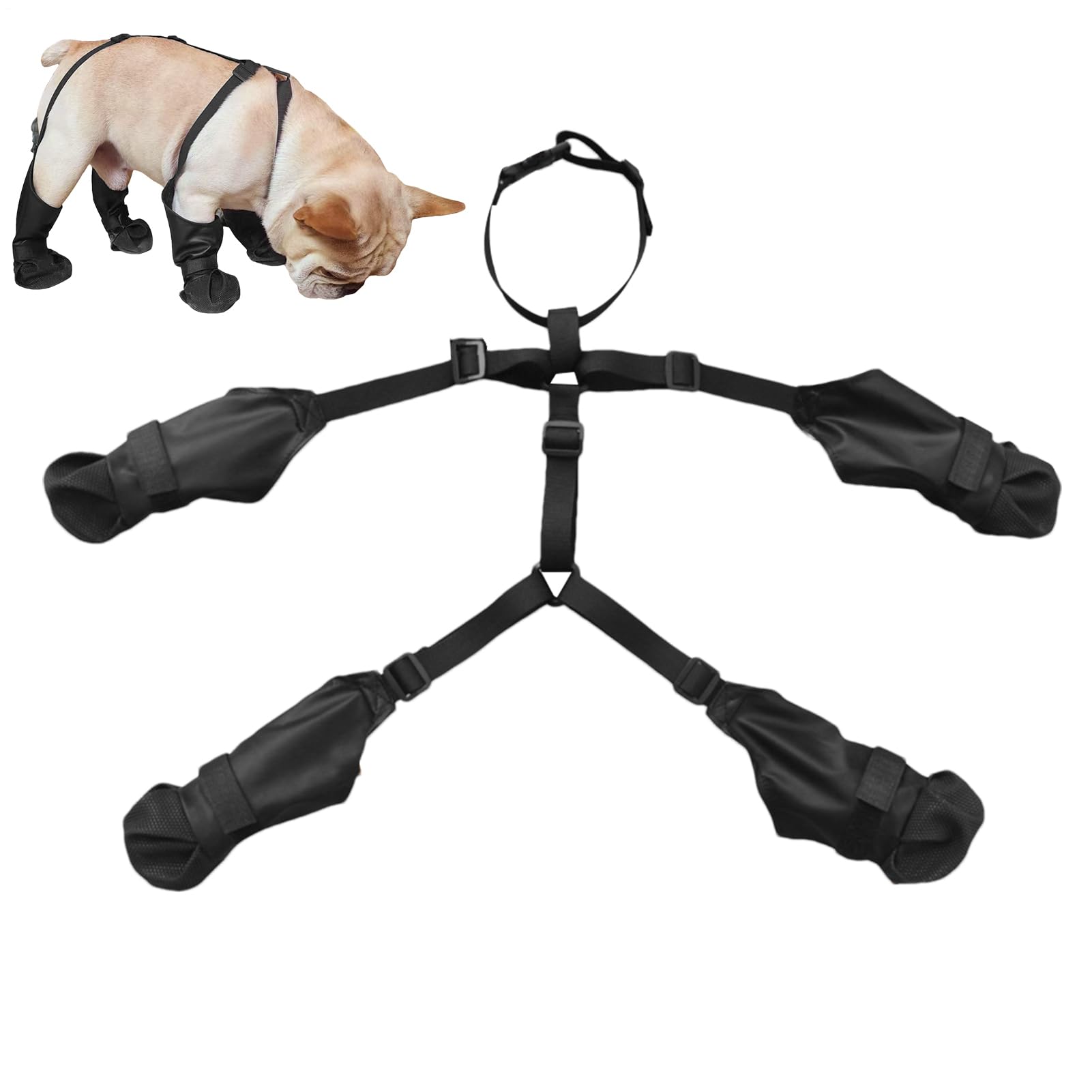 Bottines pour chien avec bretelles imperméables pour protéger les pattes