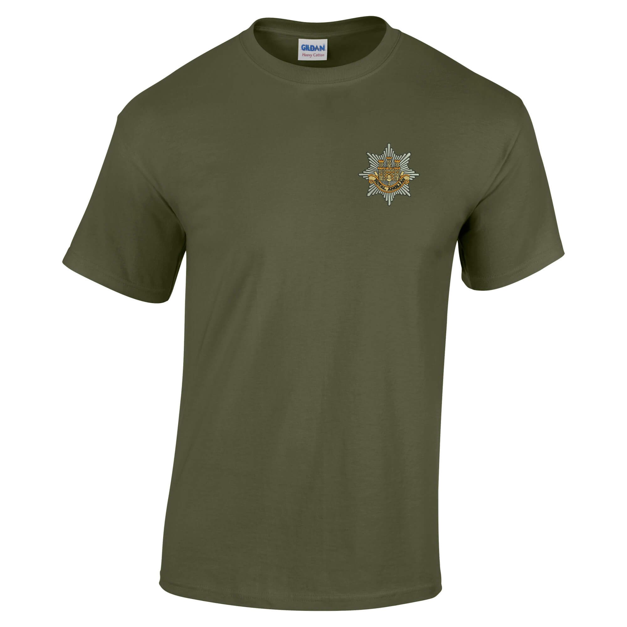 Pineapple Joe's Men's Military Green Royal Anglian Regit Embroidered T-Shirt - Small