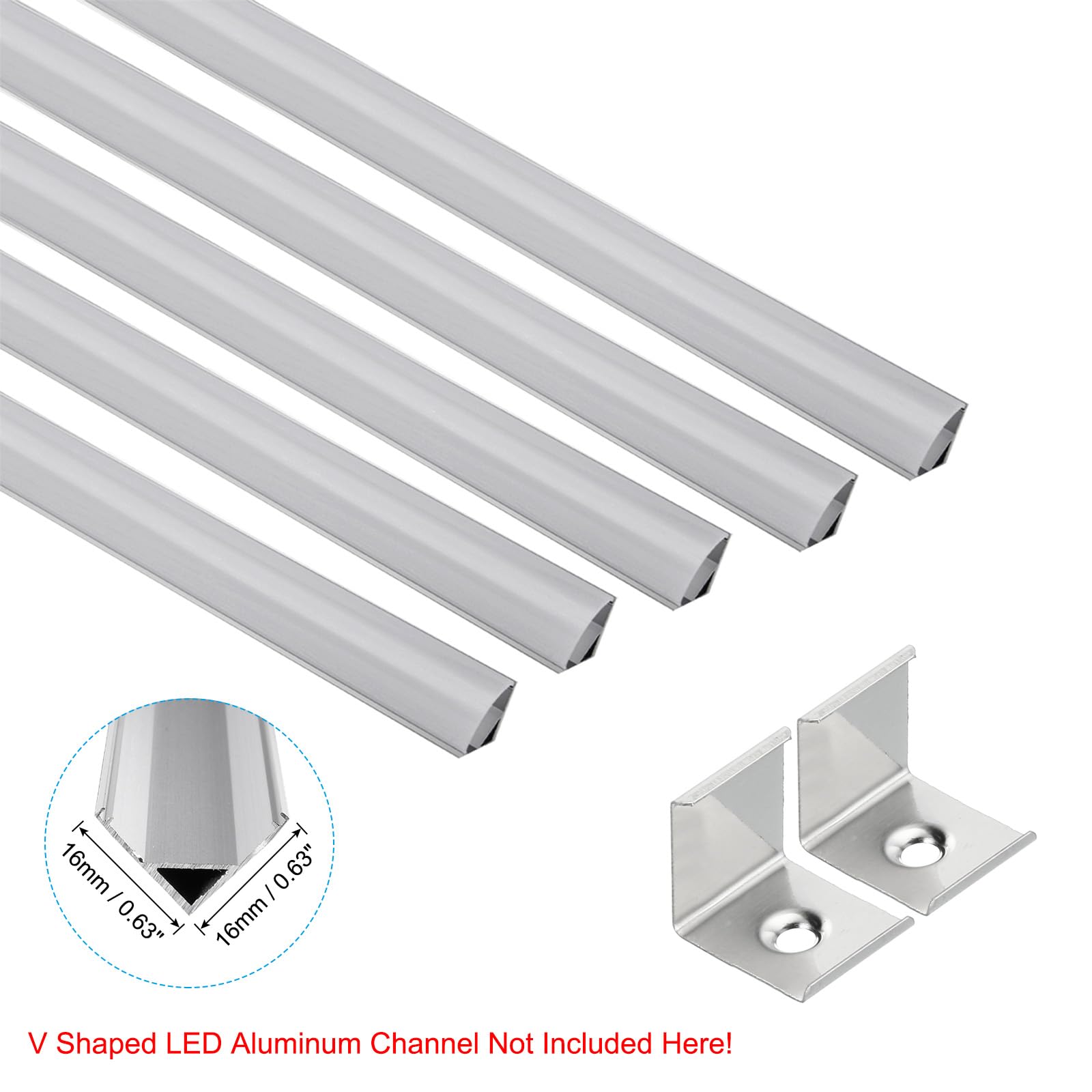 PATIKIL 30 Clip Per Strisce LED In Acciaio Inossidabile Con Viti - Supporti Di Montaggio Da 17mm Per Illuminazione Interna/Esterna - 5