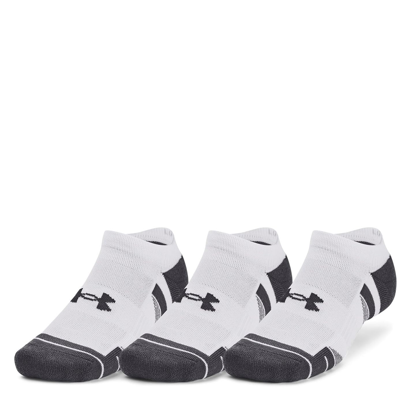 Under Armour New UA Perf Tech 3pk NS - Low - Socks - White/White/Jet Gray - Size: LG