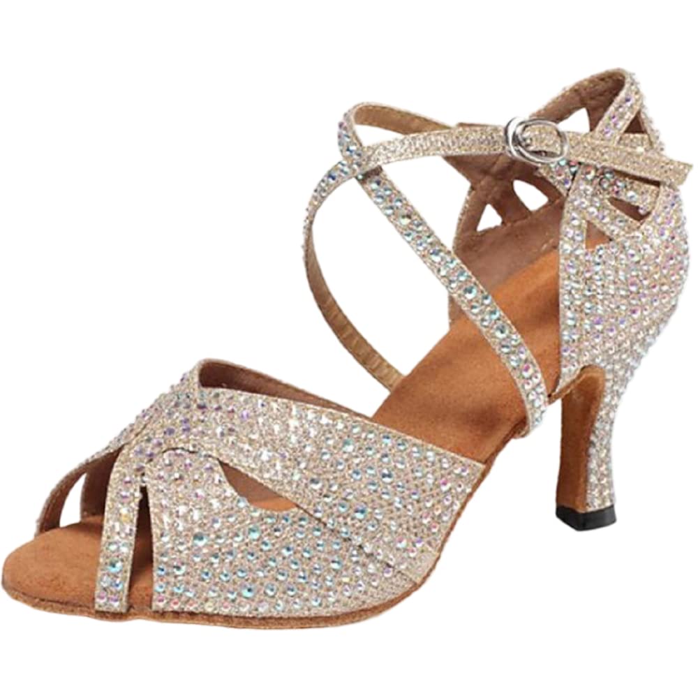 Chaussures de danse latine avec strass et semelle souple de Tango - 8