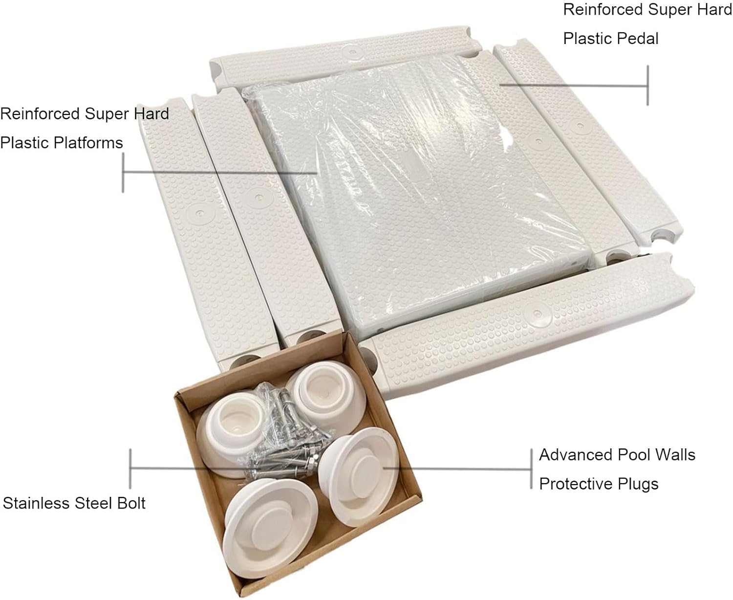 Échelle De Piscine Robuste en Acier Inoxydable - Escalier De Piscine Hors Sol à Deux Marches Et à Double Face AntidéRapante, pour Utilisation à L'IntéRieur Et à L'ExtéRieur