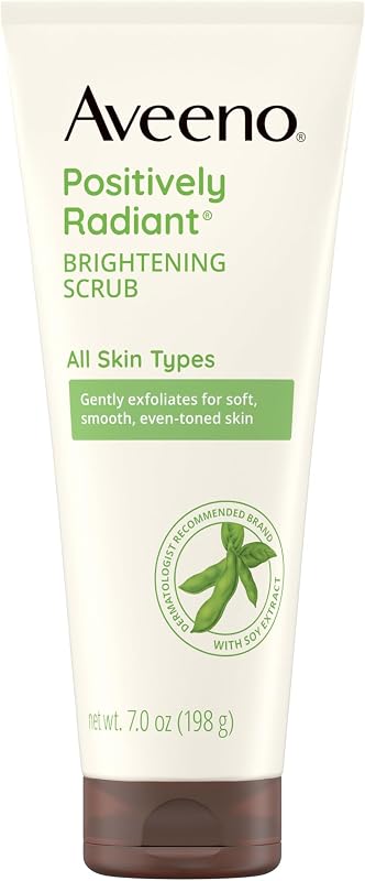 Esfoliante facial Aveeno Positively Radiant com extrato de soja, 12 unidades de 210 mL
