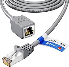 HB-DIGITAL - 5m Cat.7 RJ45 Male to Female Ethernet Patch Cable Extension Cable Network LAN Connector 10Gbps Raw S/FTP Halogen Free PIMF 600MHz Cat6a Grey