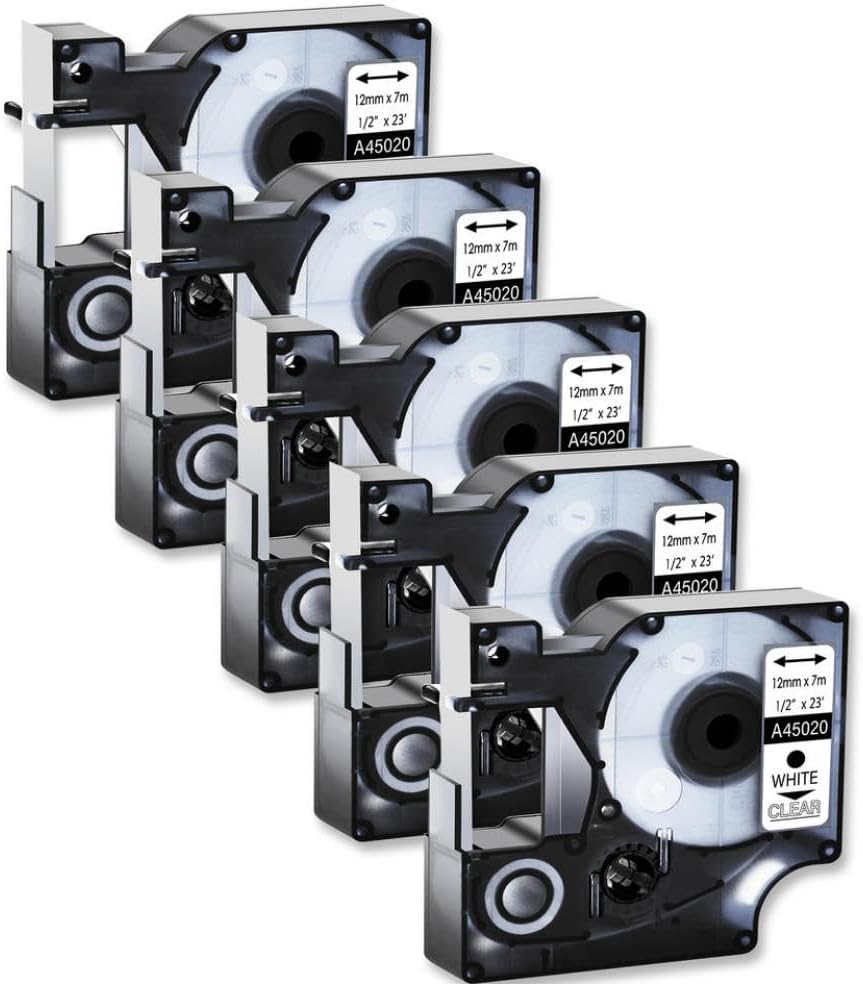 おまとめ商品 5 PCS 12 mmラベルテープと互換性のあるD1 45020レーベル
