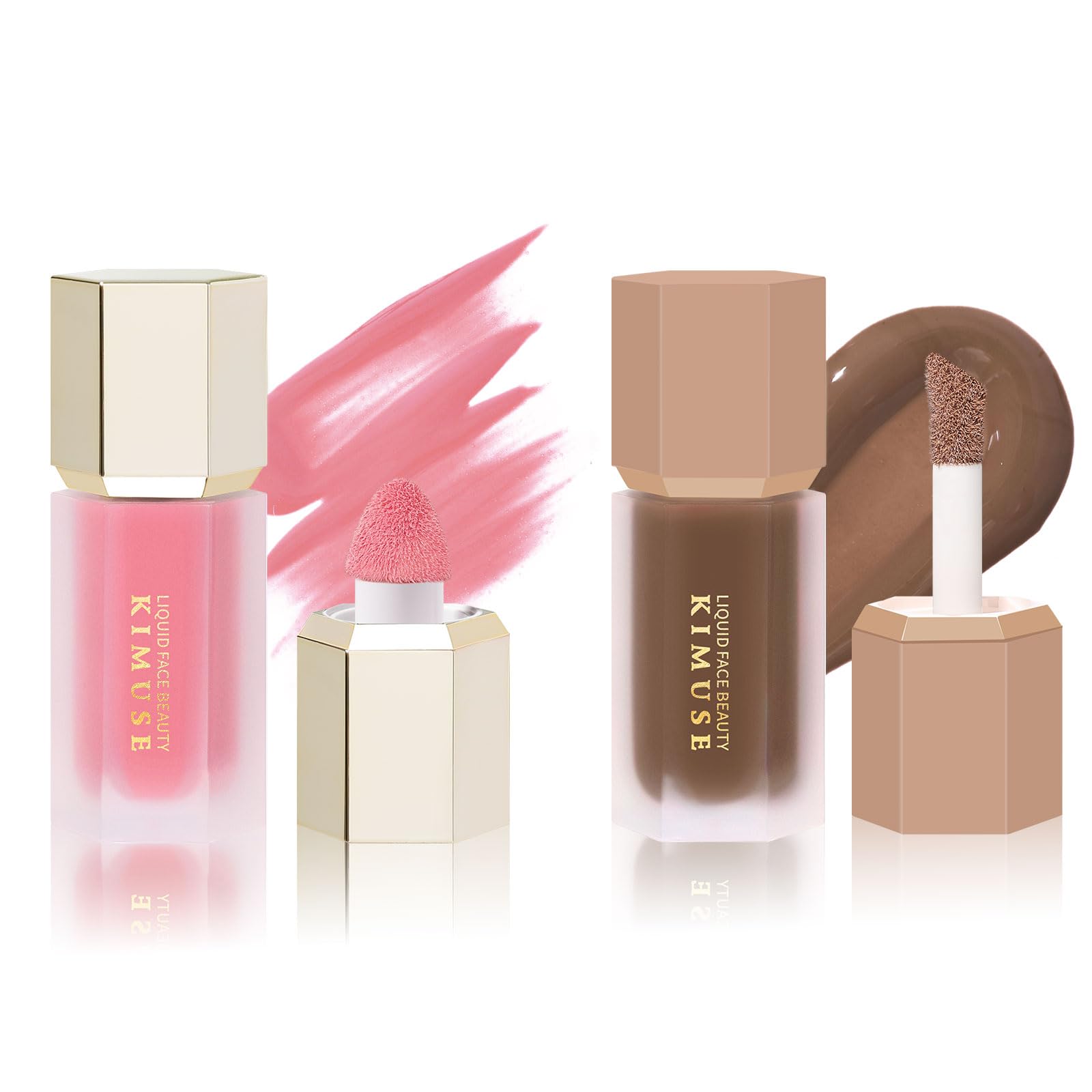 KIMUSE Liquid Blush & Weightless, Long-Wearing, Smudge Proof, Natural-Looking, Dewy Finish Liquid Contour Stick