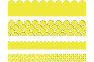 Yellow Scallops Bulletin Board Border For Classroom Back To School Family Party, 36ft
