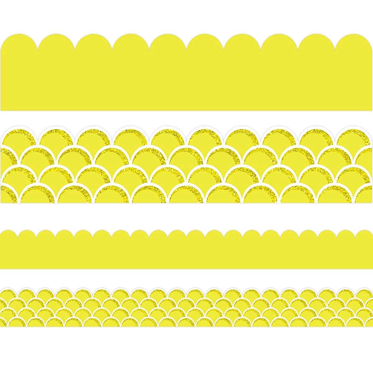 Buy Yellow Scallops Bulletin Board Border 36ft Per Roll Two Sided