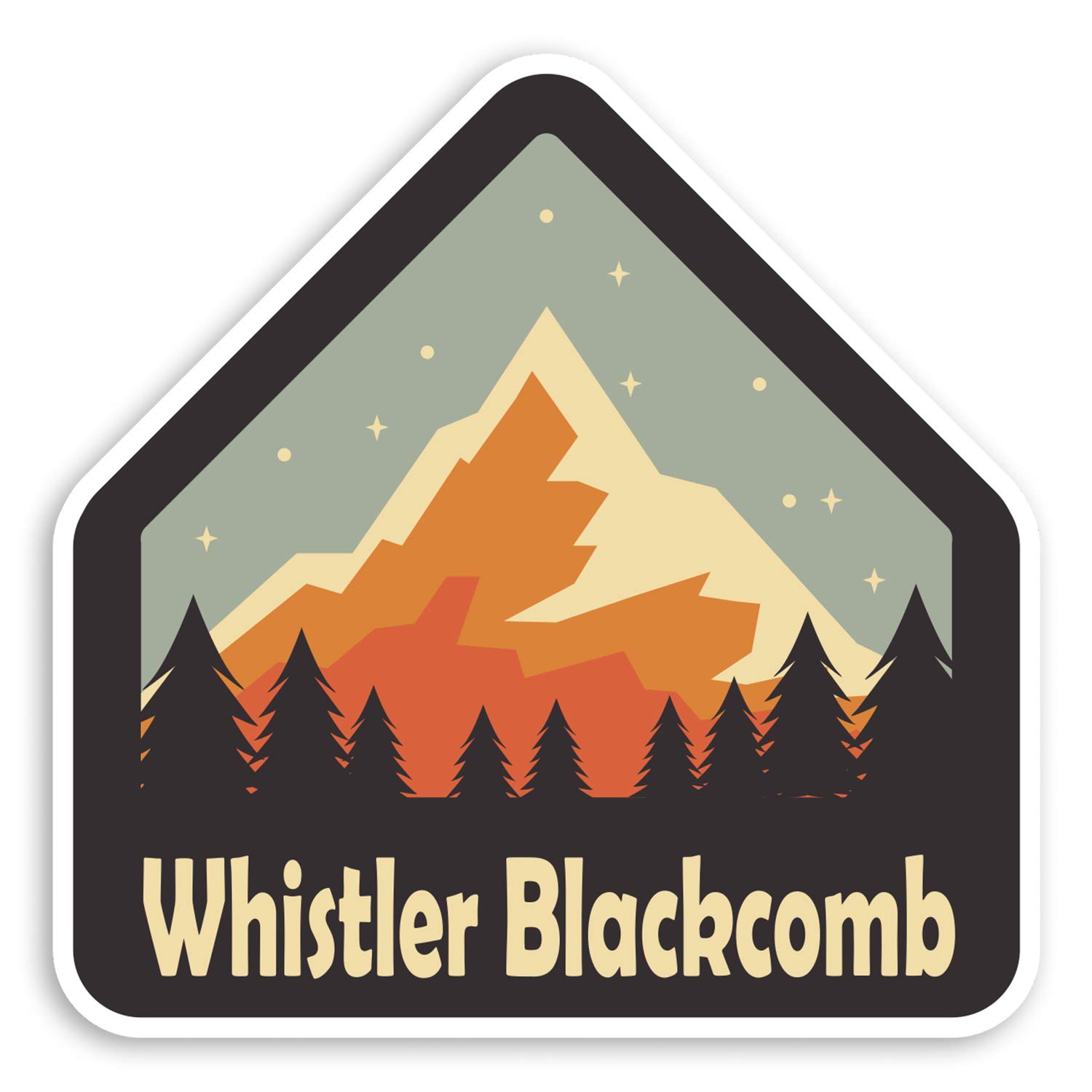 Destination Vinyl Ltd Multi 2 X 10Cm Whistler Blackcomb Canada Vinyl Stickers - Ski Luggage Sticker #31164 (10Cm Wide)