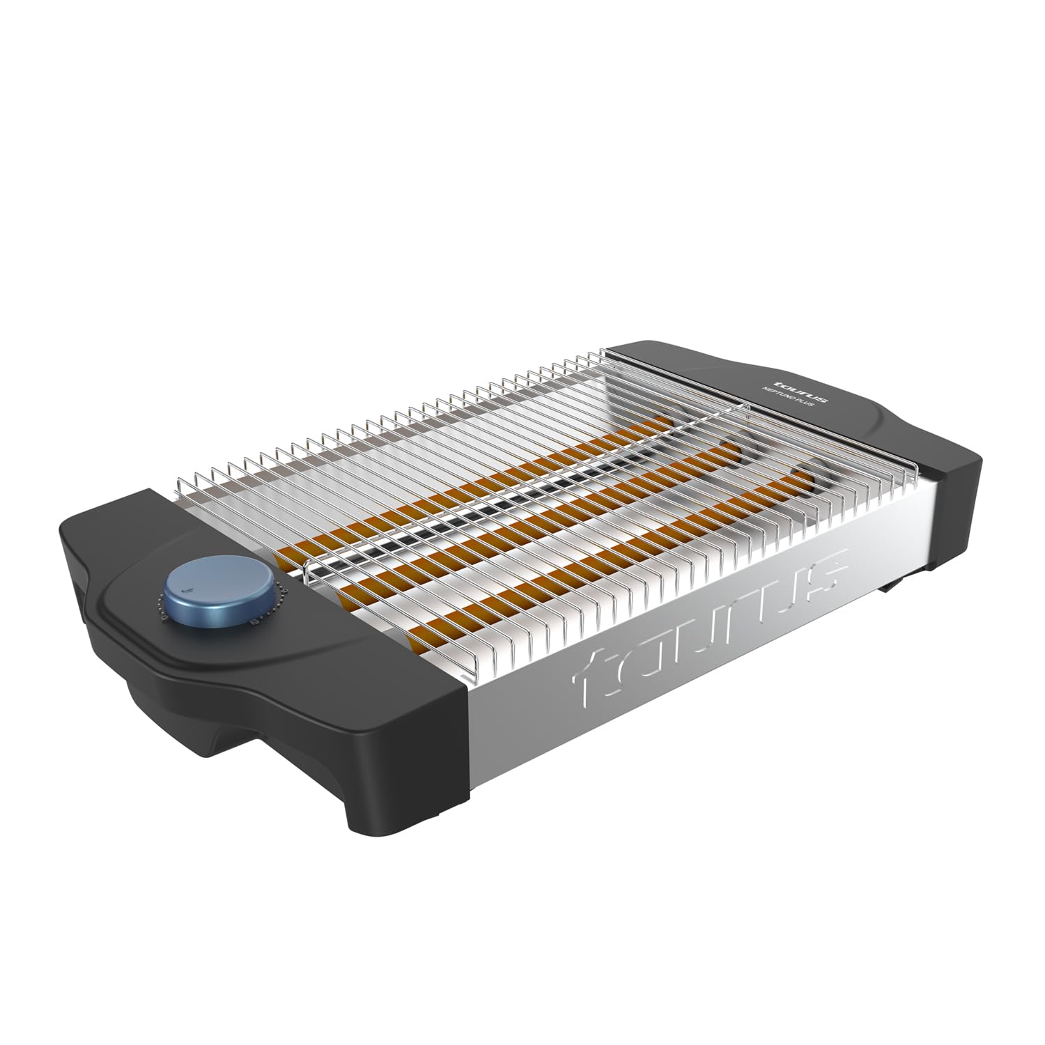 Taurus Tostador horizontal plano Neptuno Plus con gran superficie 24x20 cm | Para todo tipo de pan y bollería, 900W, 12 niveles de tostado, resistencias de cuarzo, tostado uniforme y rápido