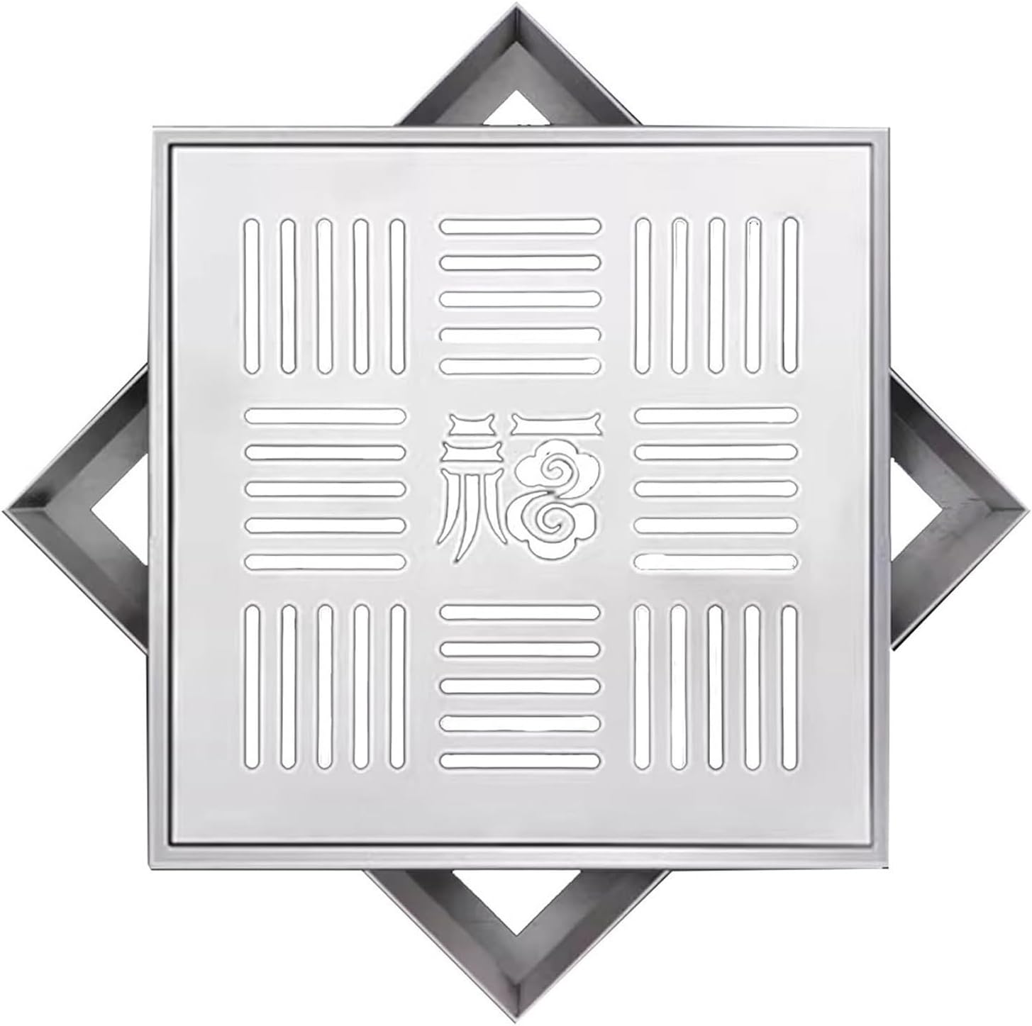 Stainless Steel Manhole Cover, 20x20x3cm, Anti-Obstruction Septic Tank Lid with Frame, Street and Garden Use, and Weatherproof, Heavy-Duty Design