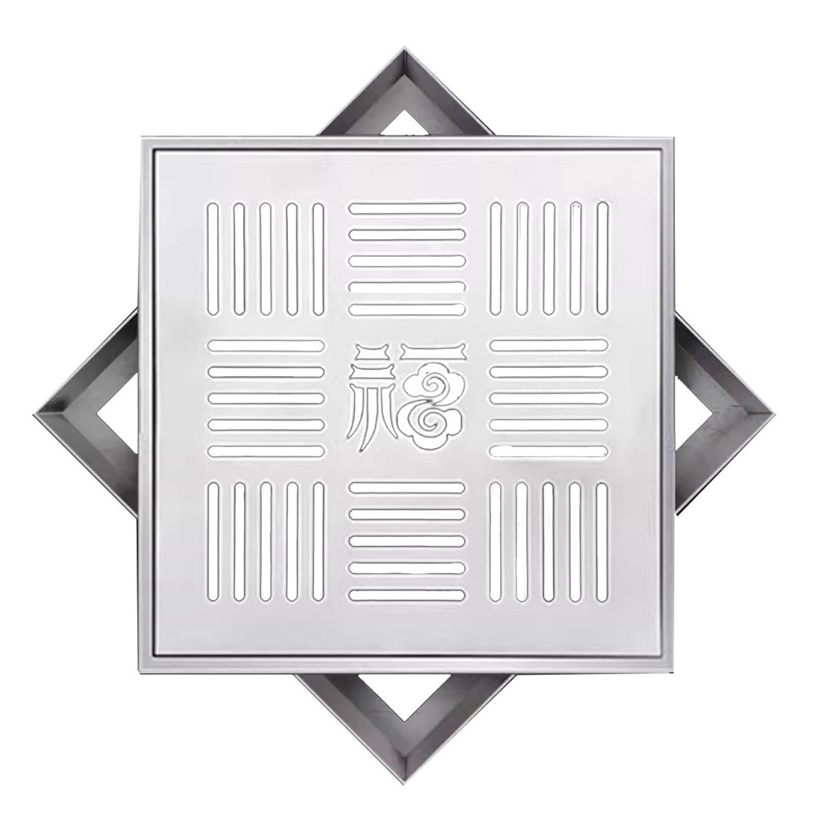 GJMSSMY Stainless Steel Manhole Cover, 35x35cm Septic Tank Lid with Frame, Anti-Blocking Design for Street and Garden Use, and Weather-Resistant (14x14in)