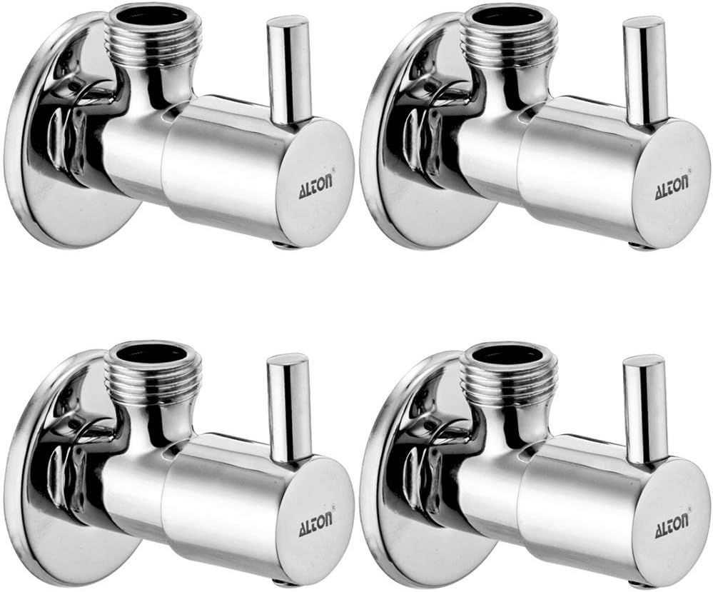ALT2025, Brass Angle Valve With Wall Flange, Chrome (4-Piece Set)