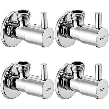 ALTON ALT2025, Brass Angle Valve With Wall Flange, Chrome (4-Piece Set)