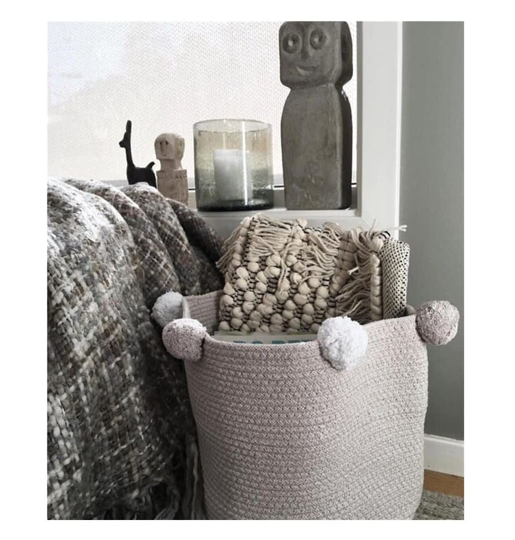 Wäschekorb Wäschekasten Wäschekorb Aus Baumwollseil, Für Kleidung, Aufbewahrungskorb Für Schlafzimmer, Boho-Körbe Haushaltswaren(B)