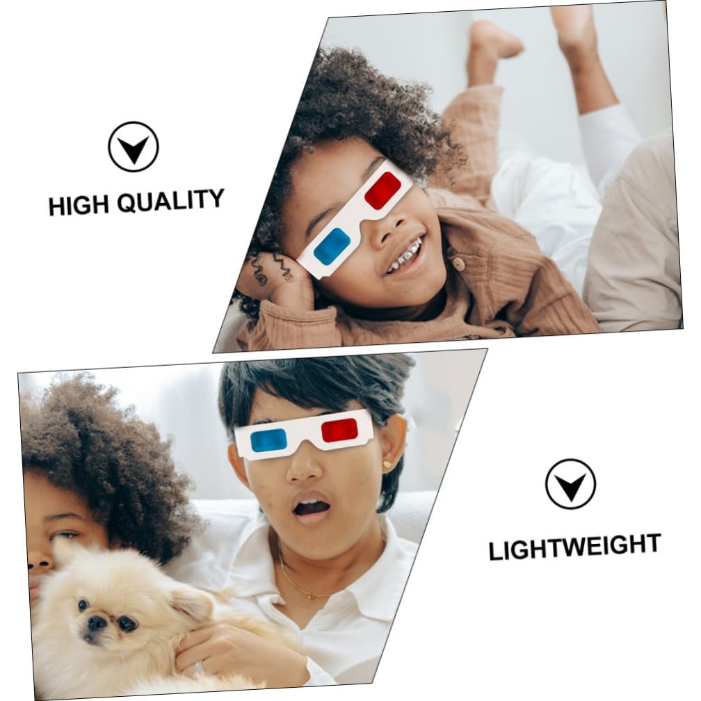 Occhiali 3d in Cartone Monouso Anaglifi per Film e Video 3d, Confezione da 30 Pezzi, Accessori per Cinema e Feste, Adatti per Visione Stereoscopica e Realtà Aumentata