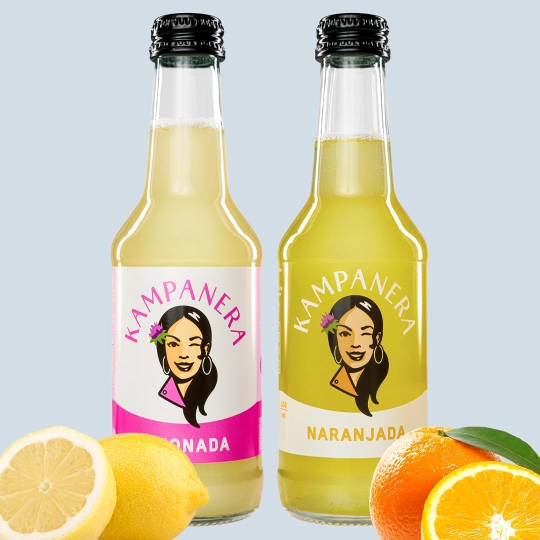 Kampanera - Pack Boissons Artisanales - 12 Bouteilles de 250 ml - Limonade et Orangeade - Kombucha - Avec Gaz Ajouté - 100% Naturel - Sans Sucres Ajoutés