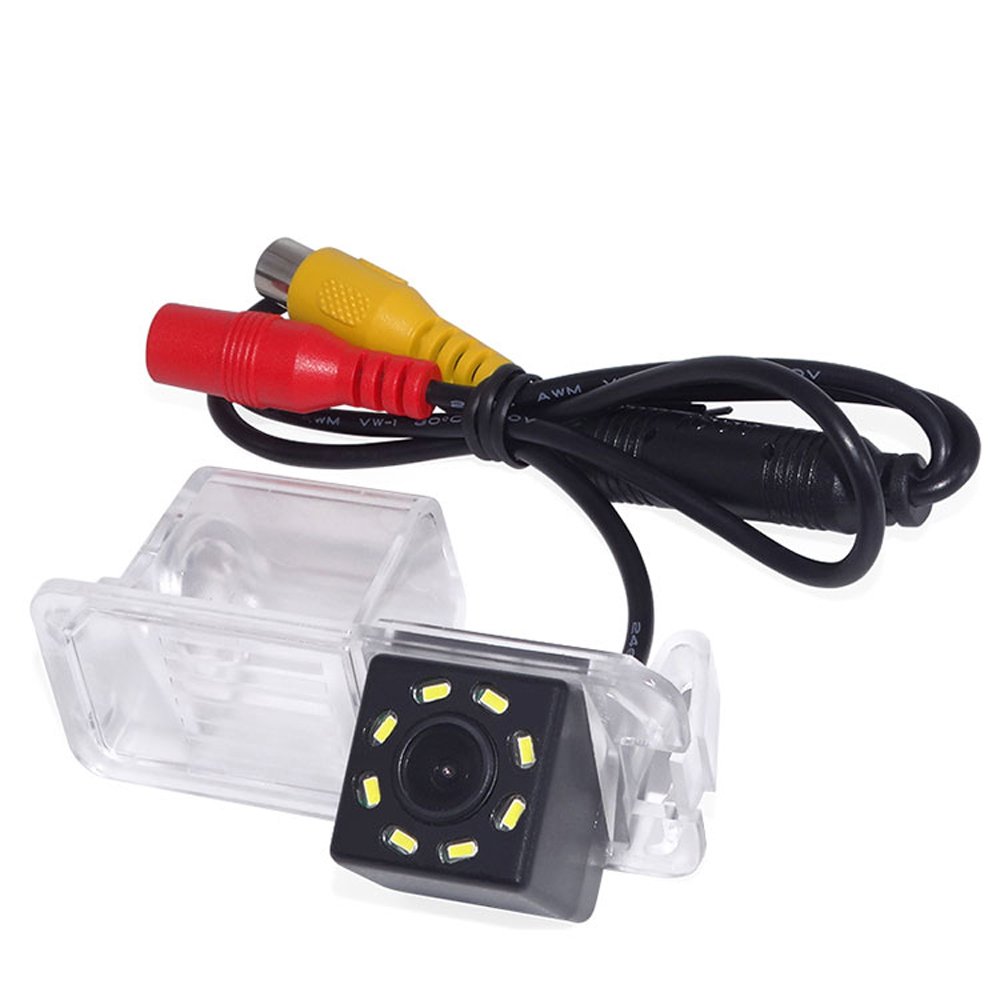 Colore telecamera di retrovisione con linee di griglia come luce targa, sensore di parcheggio Nero per Skoda New beetle Polo V 6R Passat CC Golf 6 Golf VI MK4 MK5 MK6 EOS LUPO