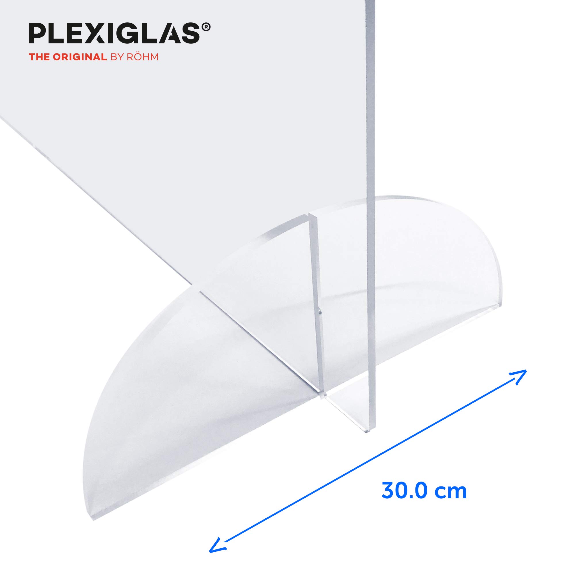 Spuckschutz (65 x 90 cm) als Schutzwand und Schutzscheibe aus PLEXIGLAS® mit Durchreiche