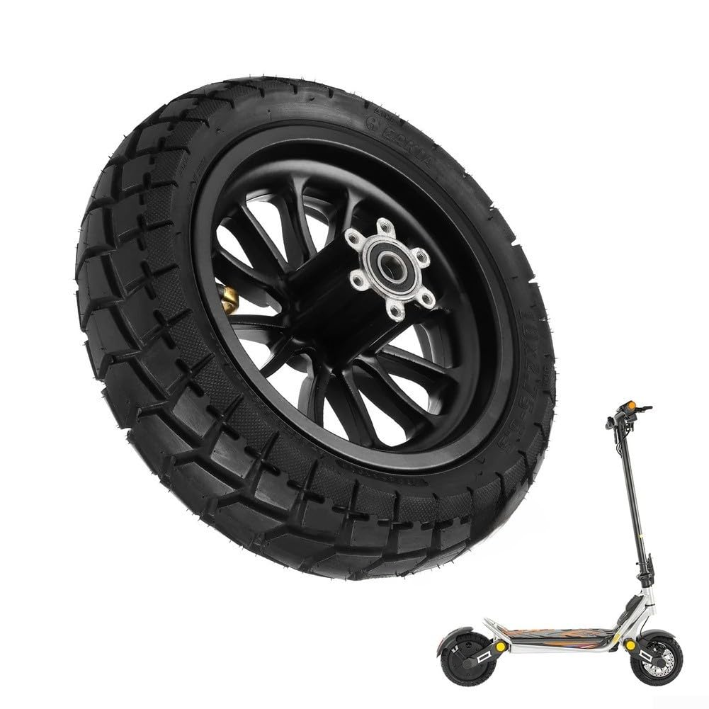 Mozzi ruota anteriore scooter elettrico per Kukirin A1 con pneumatici 10x2.75-6.5 10 pollici in lega di alluminio e gomma nera