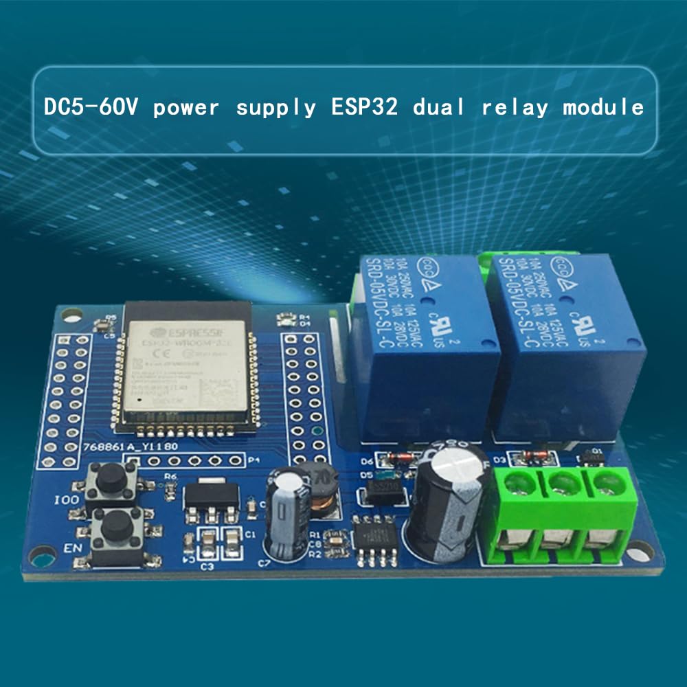 ESP32-WROOM WiFi AC 250V / DC 30V Modulo relè a doppio canale Scheda di sviluppo wireless for casa intelligente