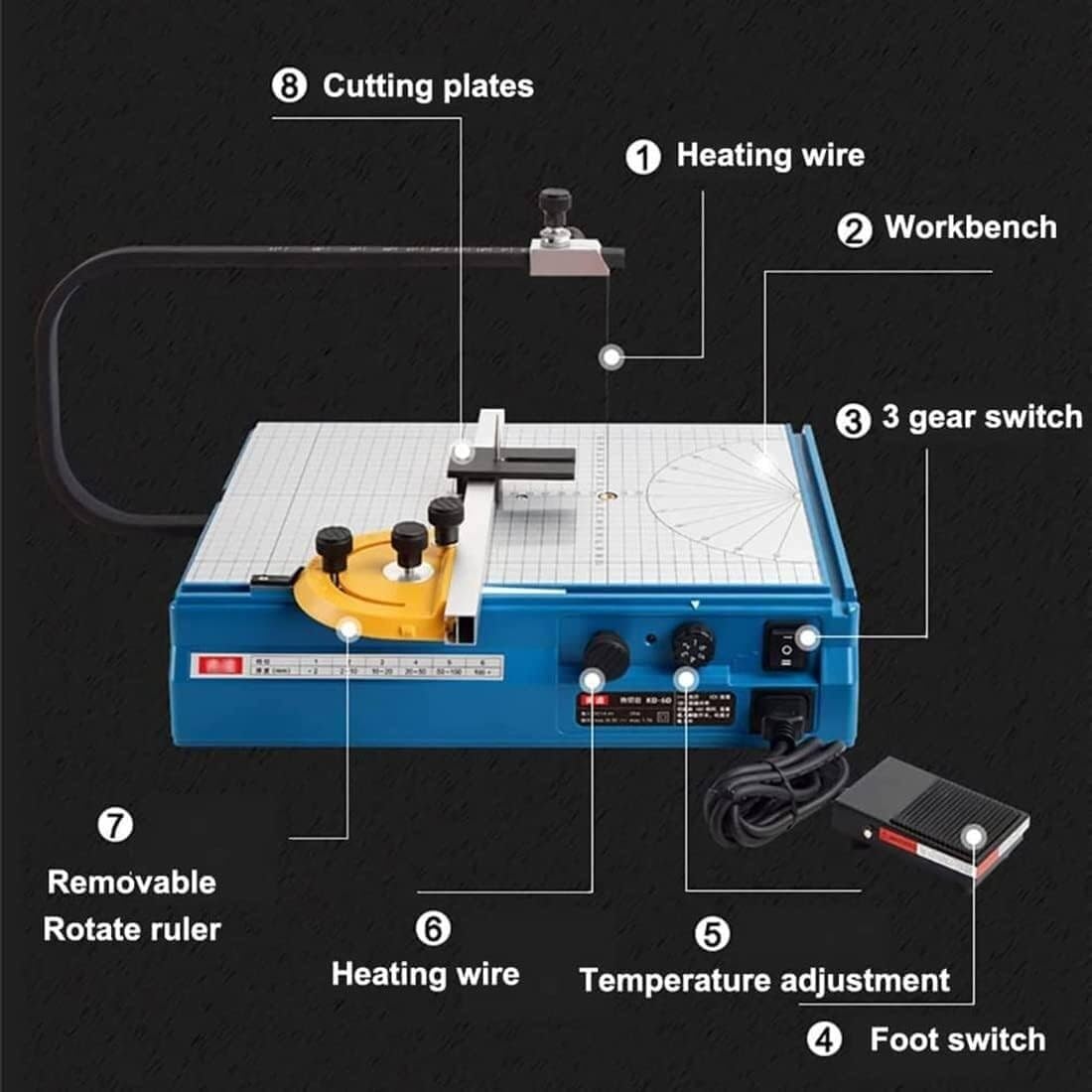 Table hot wire foam cutting machine, lightweight hot wire foam cutting machine with foot control, suitable for foam sponge