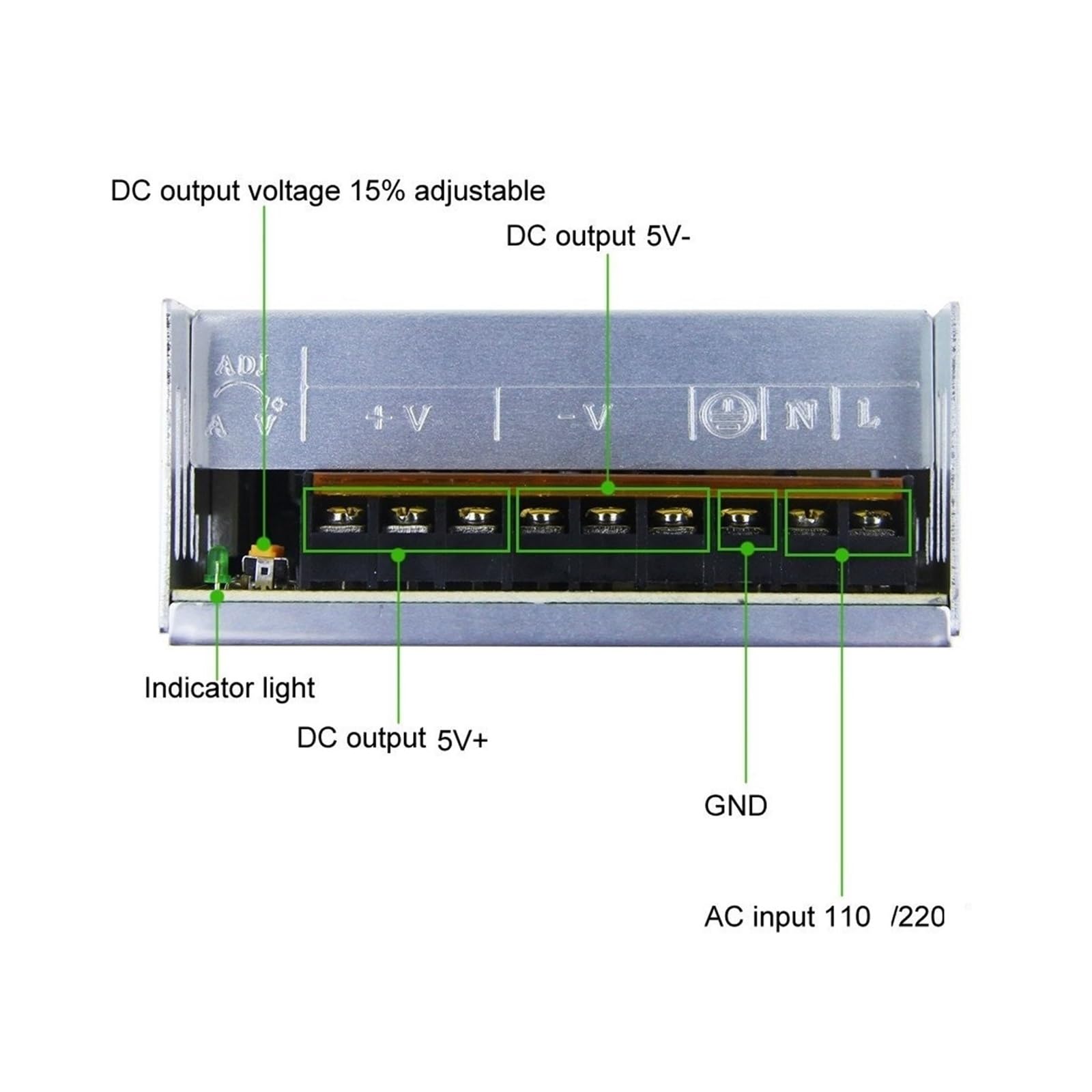 Alimentatore switching DC 15V, trasformatore 200W 360W 480W 500W 600W 800W 1000W 1200W, adattatore di alimentazione for unità LED(1200W)