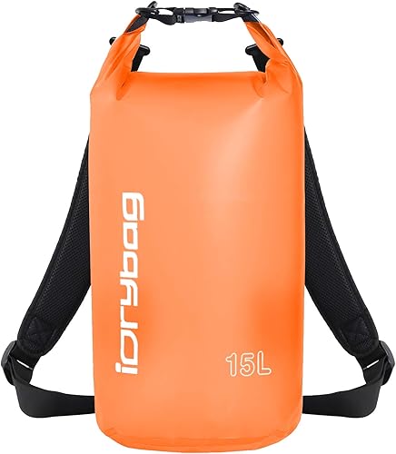 Miniatura 7 de IDRYBAG Bolsa seca transparente impermeable flotante 2L5L10L15L20L, saco seco ligero deportes acuáticos, bolsa impermeable marina enrollable para