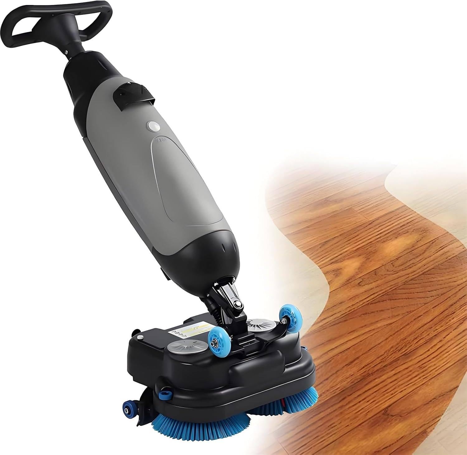OLSKFUH Commercial Floor Scrubber Machine - 17” Cleaning Width, 13000 Sqft/H Coverage, 240 Rpm, Dual Brush Power Scrubber For All Floor Types,B