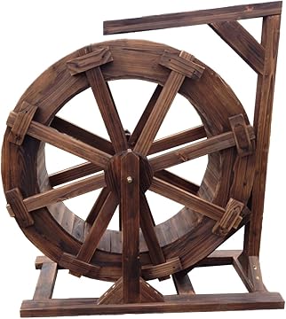 Waterwheel Fountain, Freestanding Pond Fountain, Garden Water Feature, Outdoor Indoor Balcony Ornamental Waterfall for Garden Backyard Pond