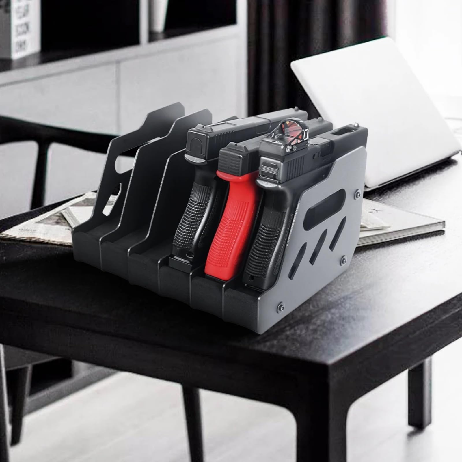 Supporto per Pistola in Schiuma Eva Morbida da 4/6/8 Slot per armadietto Porta-Pistola per riporre Armi da Fuoco, Revolver, Pistole e Altri Oggetti