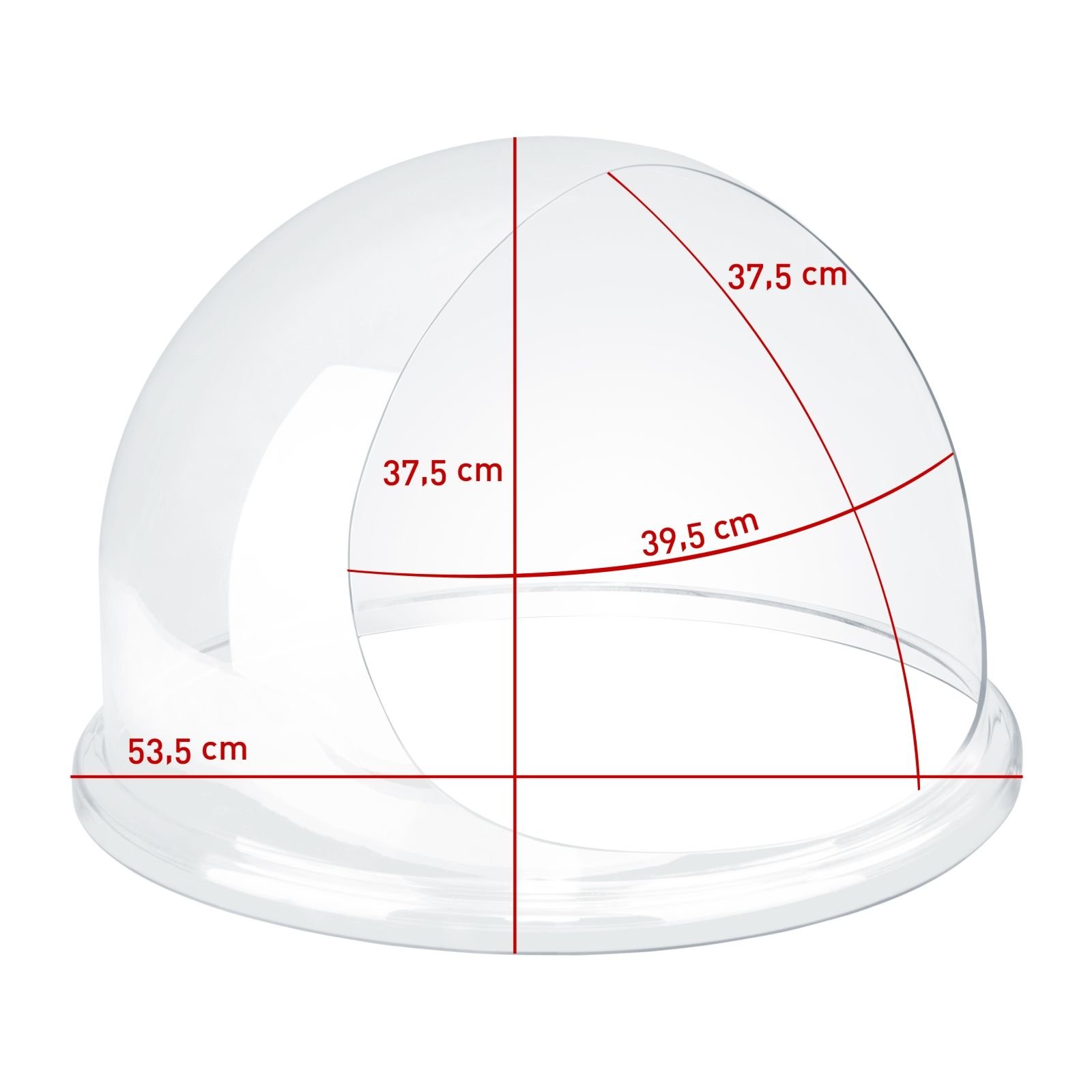 Royal Catering RCZW-COV12E Spuckschutz Abdeckhaube für Zuckerwattemaschine Candy Floss Ø52 cm Arylglas durchsichtig
