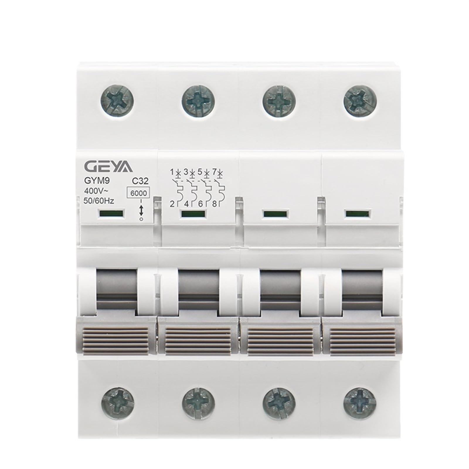 LHNBGTUIW GYM9 4P MCB 6A-63A 6KA Breaking Capacity Din Rail Mini Circuit Breaker AC Type Direct Manufacturer(32A)