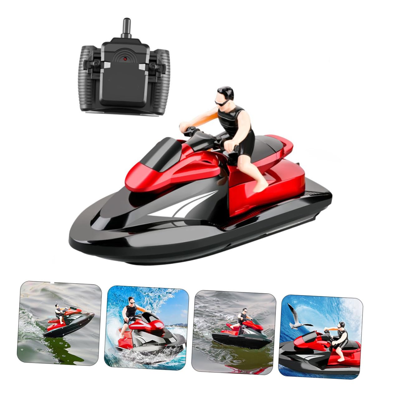 Barco RC Rápido 2, 4 GHz 1pieza Abs Rojo con 3.7v 500mah | Doble Motor, Control Inalámbrico, Formato Compacto, Juguete Teledirigido para Agua