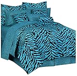 Karin Maki Zebra Complete Bedding Set, Twin, Blue