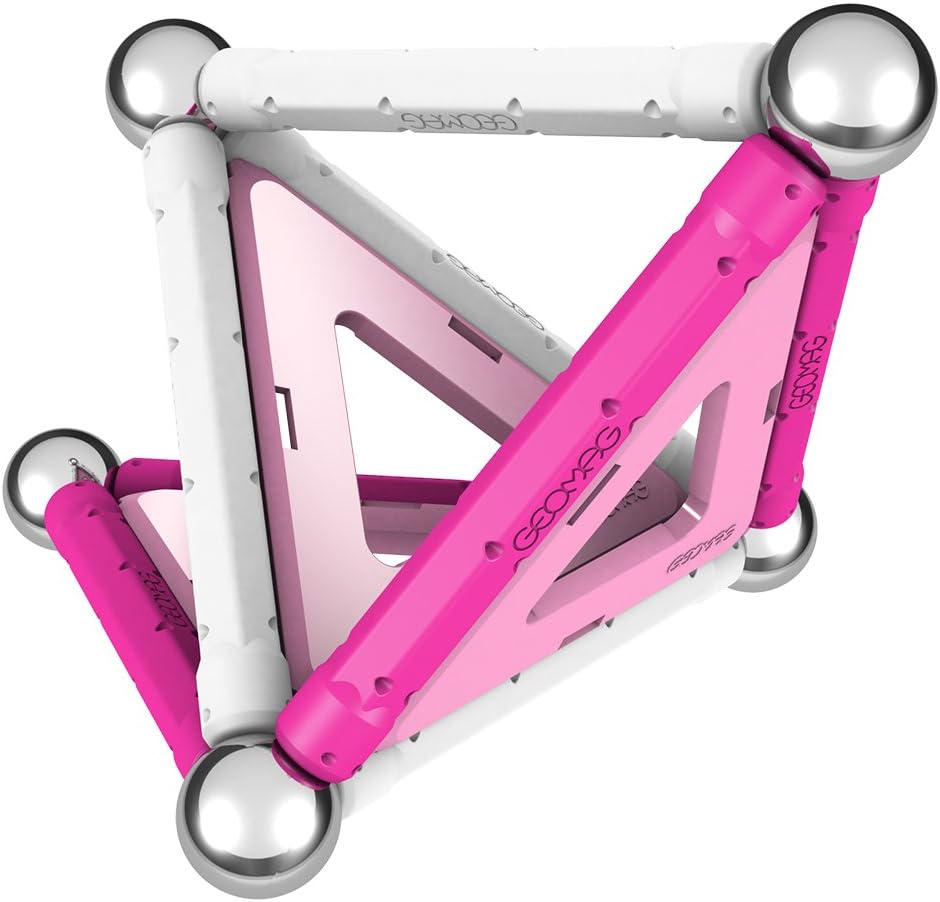 Geomag - PINK - 22-Piece Magnetic Building Set, Certified STEM Construction Toy, Safe for Ages 3 and Up