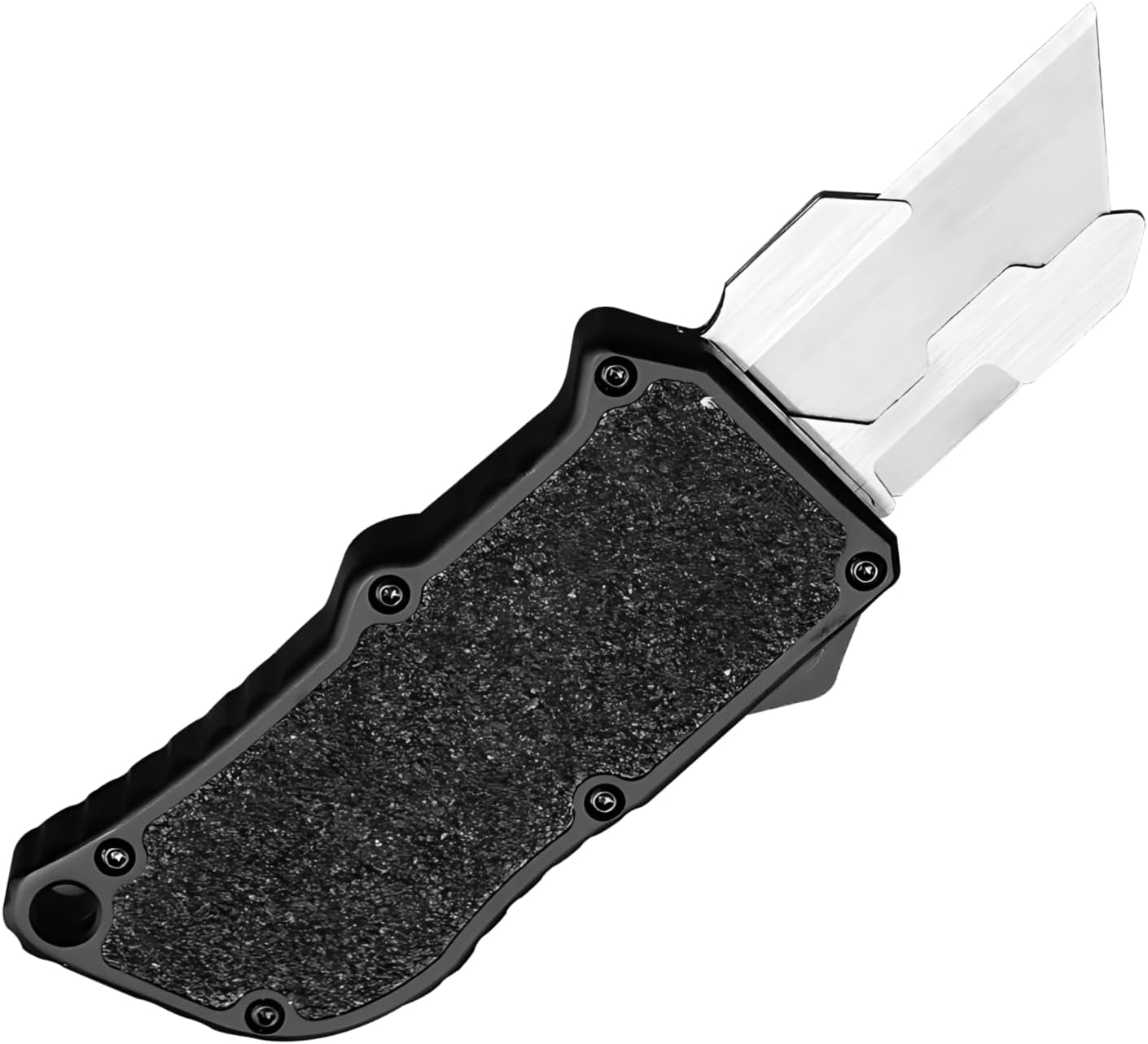 Quick Change Utility Knife, Black 5.5 in Box Cutter with Carbon Steel Blade, Aluminum Alloy, Straight Out Knife for Outdoor