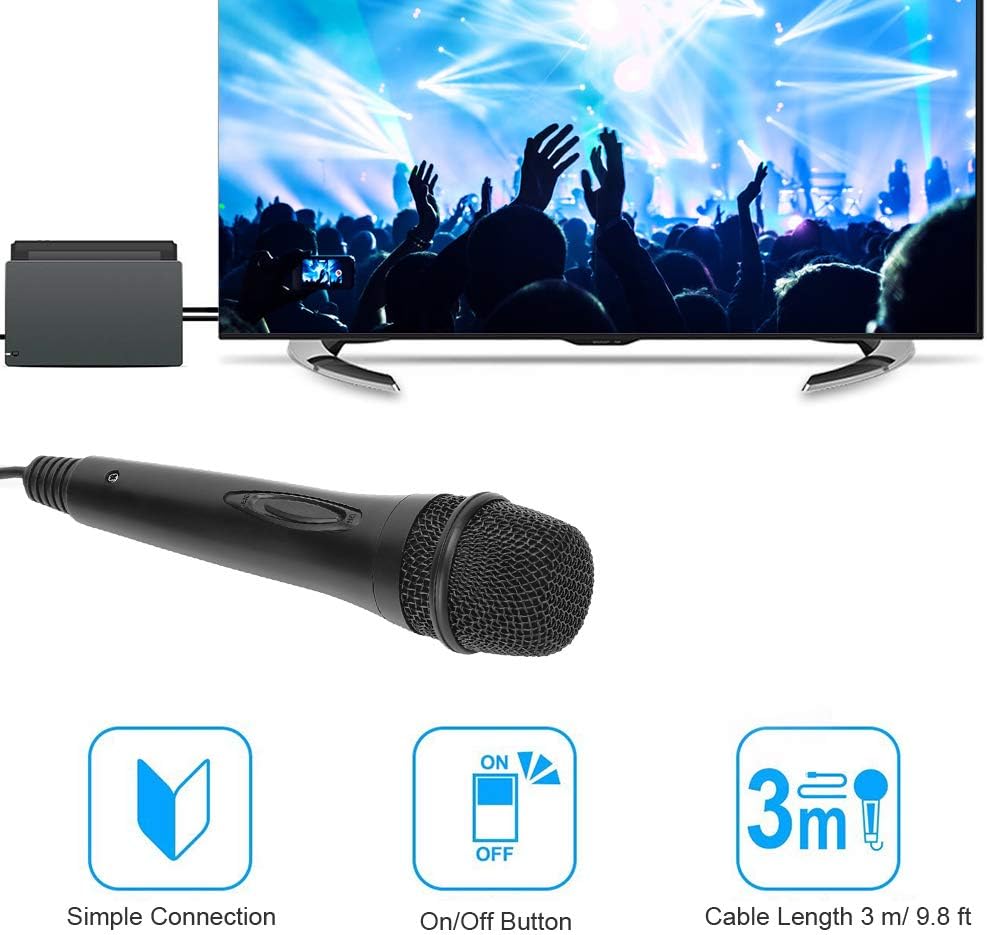 YYOYY USB Wired Microphone, for Switch//WII/XBOXONE/XBOX360, for Game Music, Rock Bands, Guitar , Portable Microphone, Cable, Plug and Play