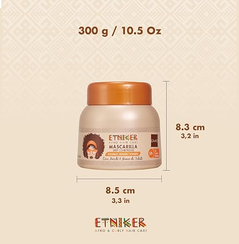 Miniatura 5 de ETNIKER - Mascarilla acondicionadora profunda para cabello afrorizado y ondulado, desenreda, suaviza e hidrata, aceite de coco, manteca de karité,
