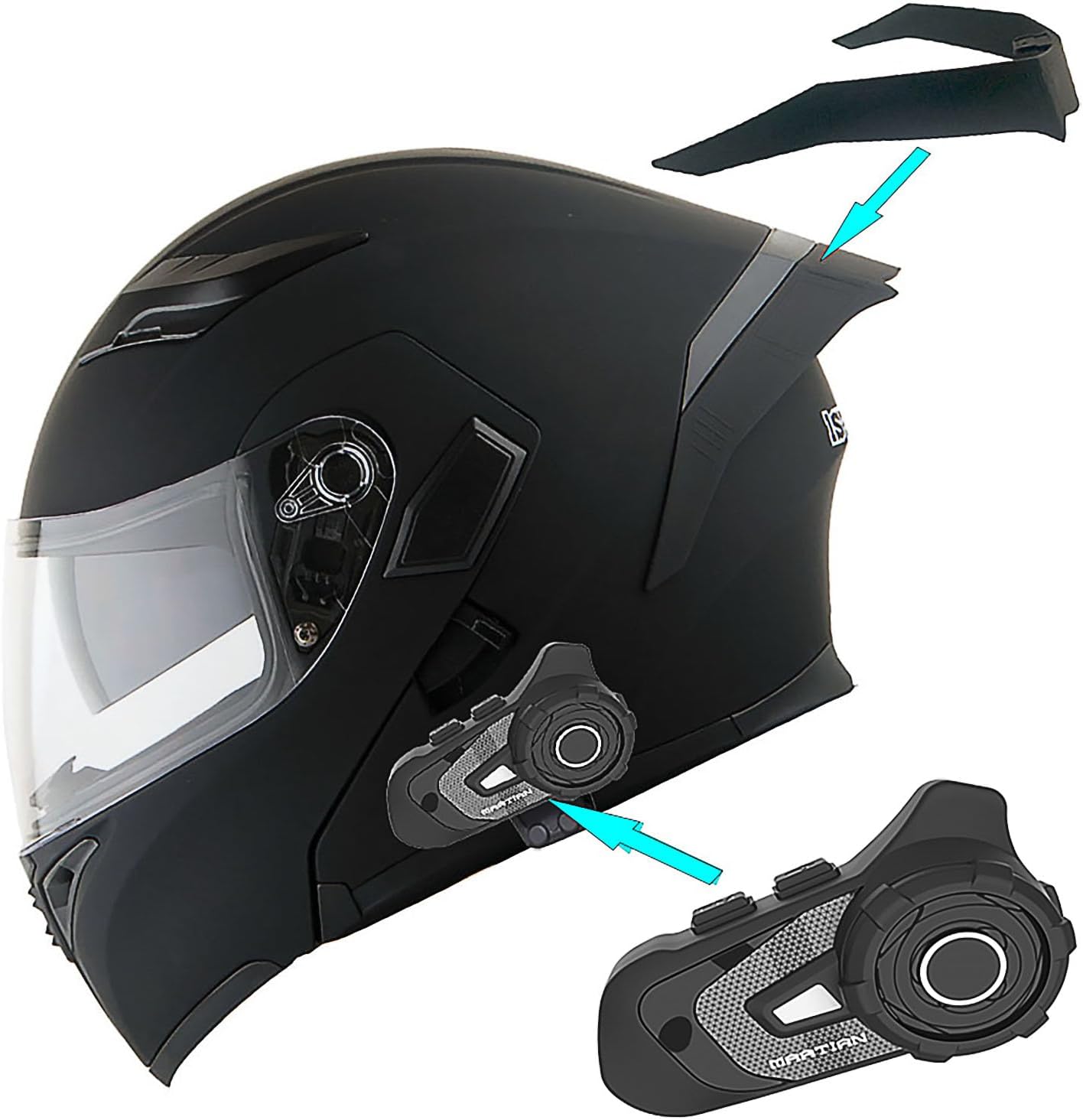 1Storm Motorcycle Modular Full Face Helmet Flip up Dual Visor Sun Shield: HB89
