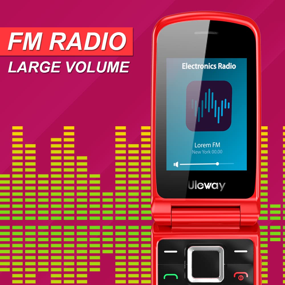 CHAKEYAKE Telefono Cellulare per Anziani, Flip Cellulare con Tasti Grandi, SOS, Display 2.4" +1.77", Chiamata Rapida, Radio FM, Torcia, Base di Ricarica, 1000mAh Batteria