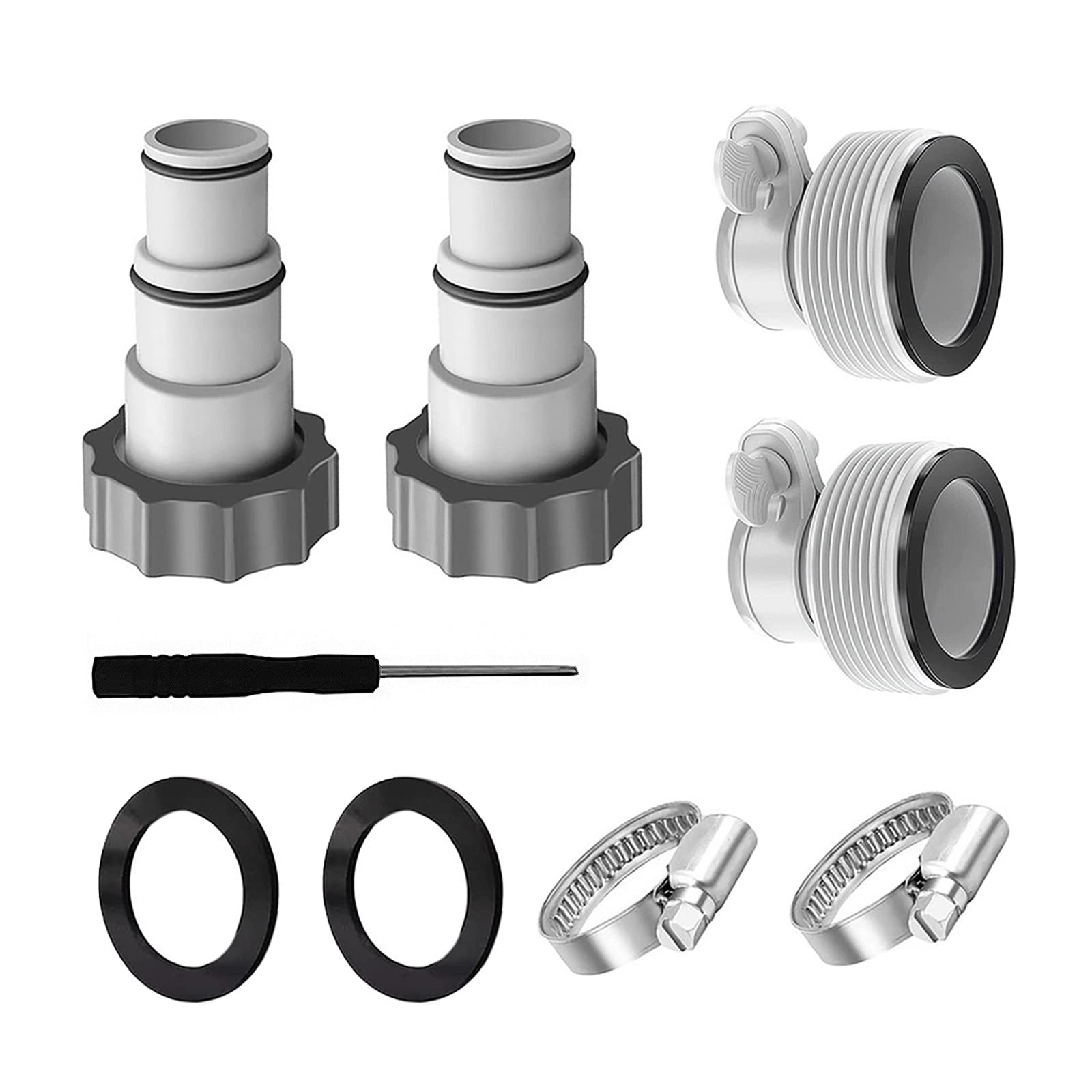 Elnwnnkc Hose Pipe Adapter for Plunger Pool Drain Swimming Pool Fit 4000 2500 2000 1500 ARU Threaded Connection Pumps Pump Hose Connector Replacement Part Adapter Set Fitting Filter Pumps