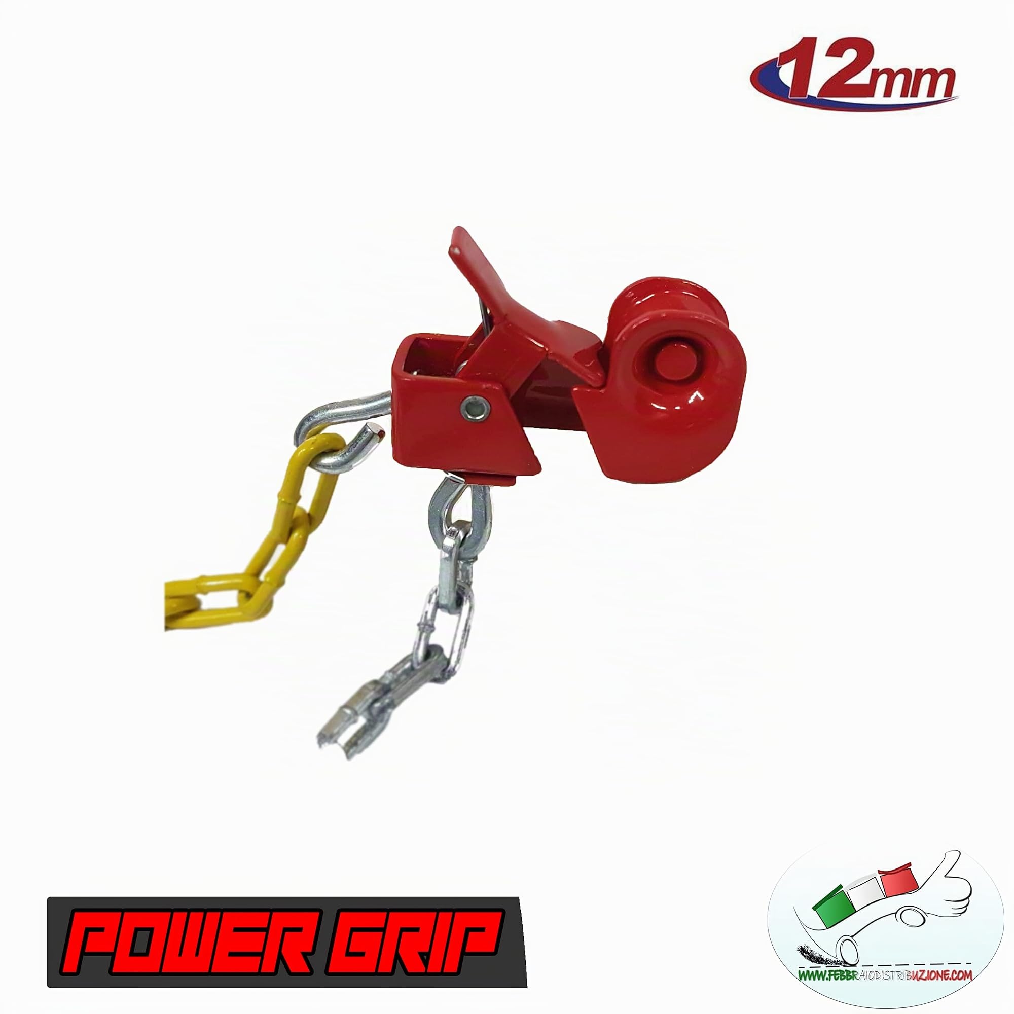 Catene da Neve 12mm Omologate TÜV GS Onorm Gruppo 100 Lega di Acciaio Montaggio Facile con Tensore Auto-bloccante Compatibile con Varie Misure di Pneumatici POWER GRIP