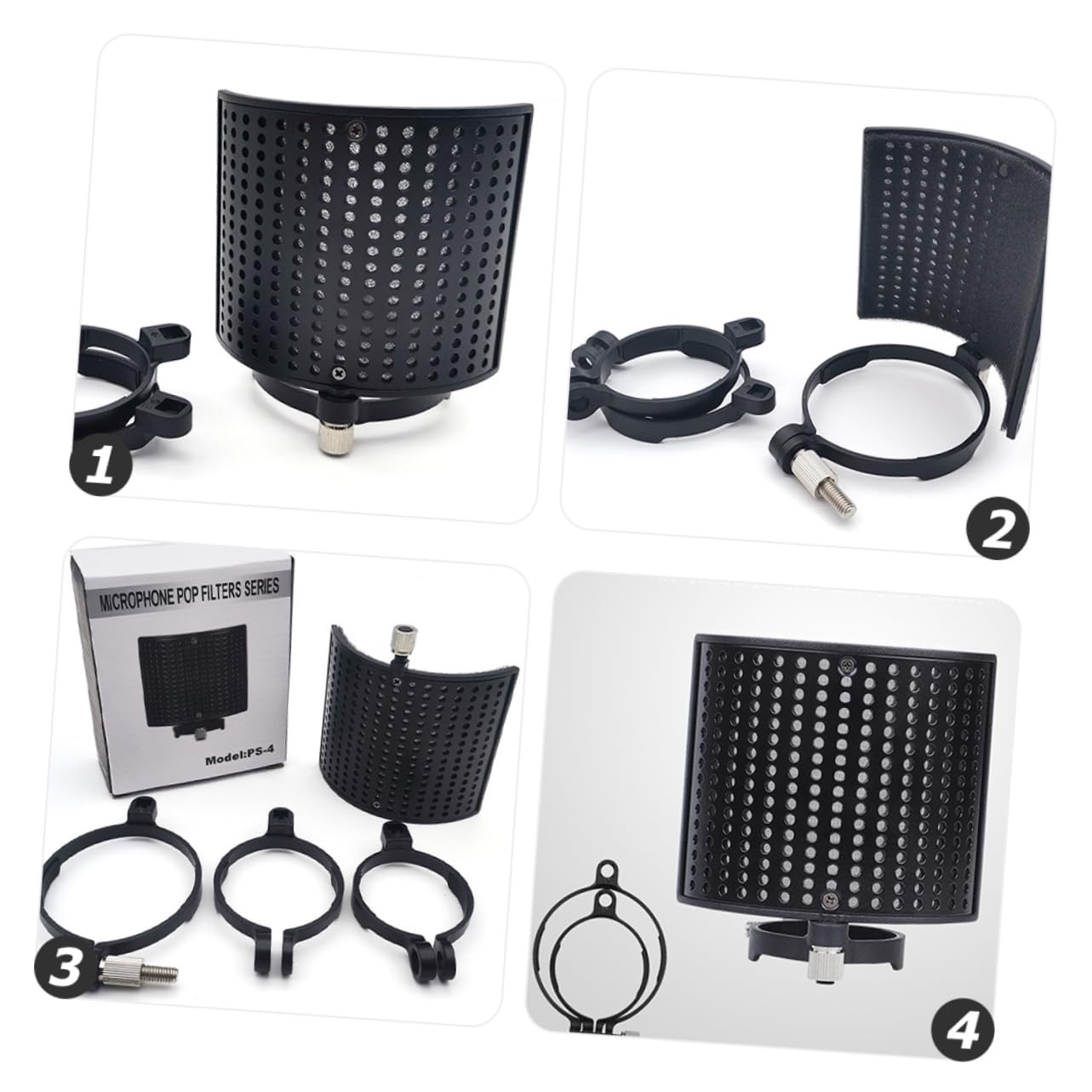 Vaguelly 3sätze U-förmiger Mikrofon Windschutz Mit Clip Effektiver Popschutz Für Mikrofone Geräuschreduzierung Und Spritzschutz Geeignet Für Desktop-studios Und Live-events