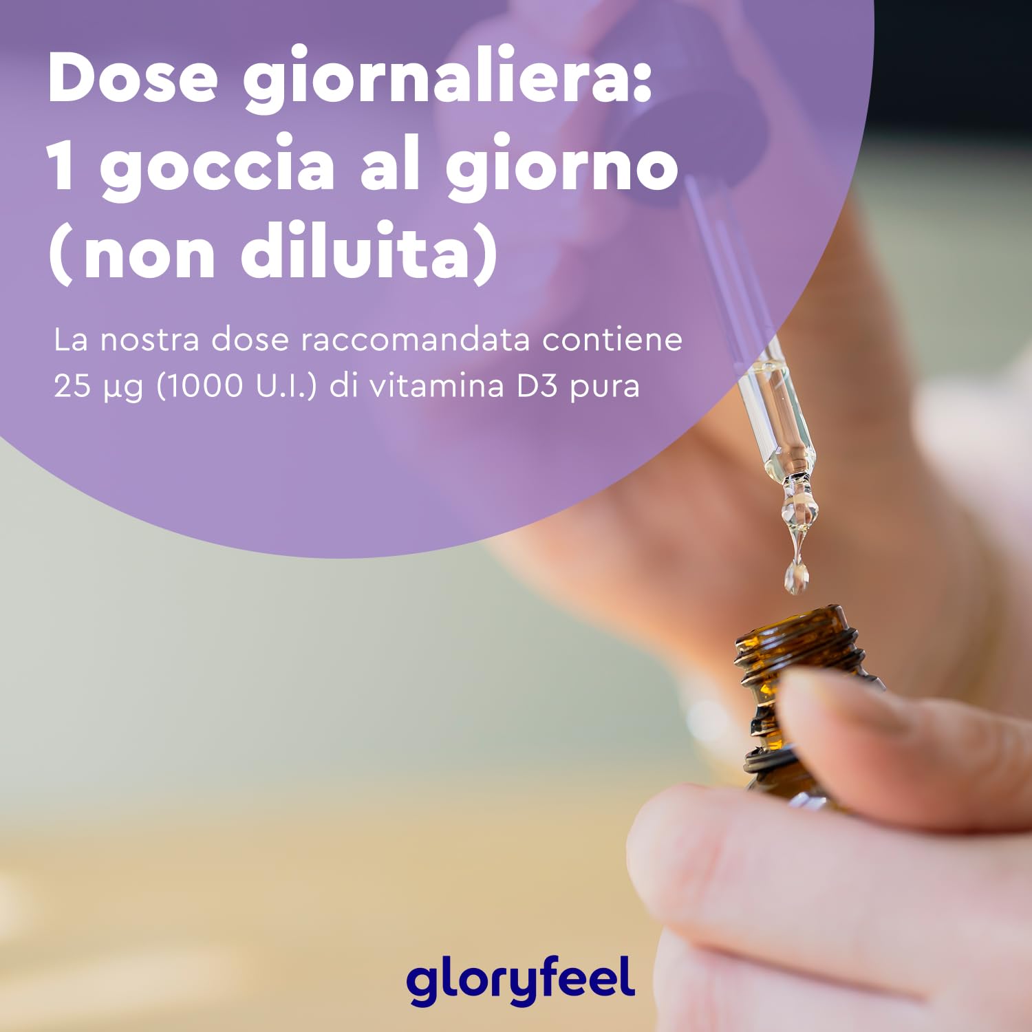 Vitamina D3 1000 UI per Goccia, 50ml (1700 Gocce), Eletto PRODOTTO DELL'ANNO 2025, Supporta Ossa, Denti e Sistema Immunitario, Vitamina D Colecalciferolo, in Olio MCD ad Alta Stabilità