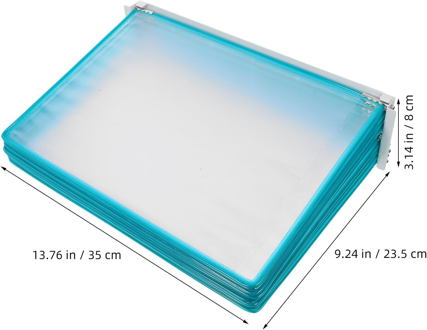 Baluue Wall Mount File Organizer 10-page Flip Display Folder A4 Plastic Wall Folder Holder Hanging Document Rack for Office Workshop Green